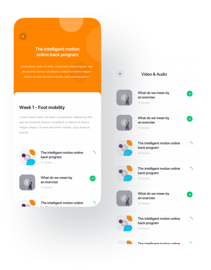 Follow your personal programs & track your progress